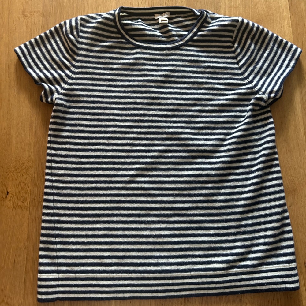 J. Crew Navy and Cream Striped Top